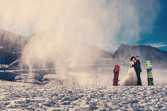 Trash The Dress Snow Wedding