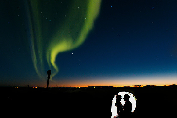 Northern Lights Wedding Photography- borealis wedding Iceland