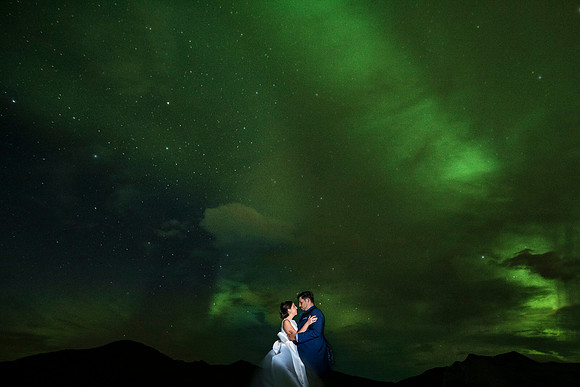 Aurora borealis wedding Photography Iceland